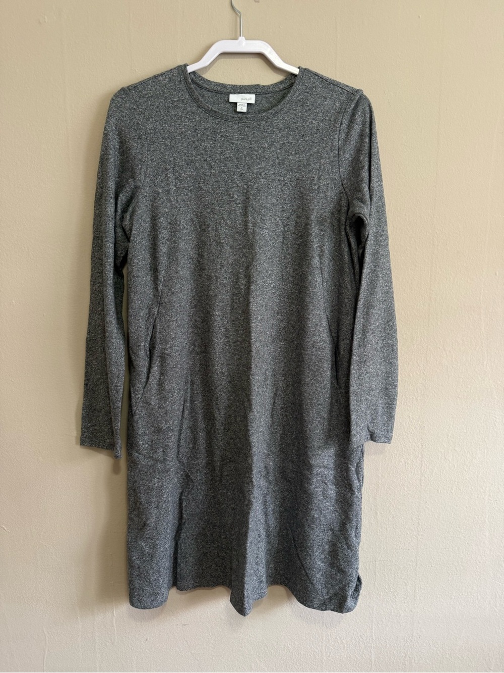 Pure Jill Heather Gray Long-Sleeve Knit Dress